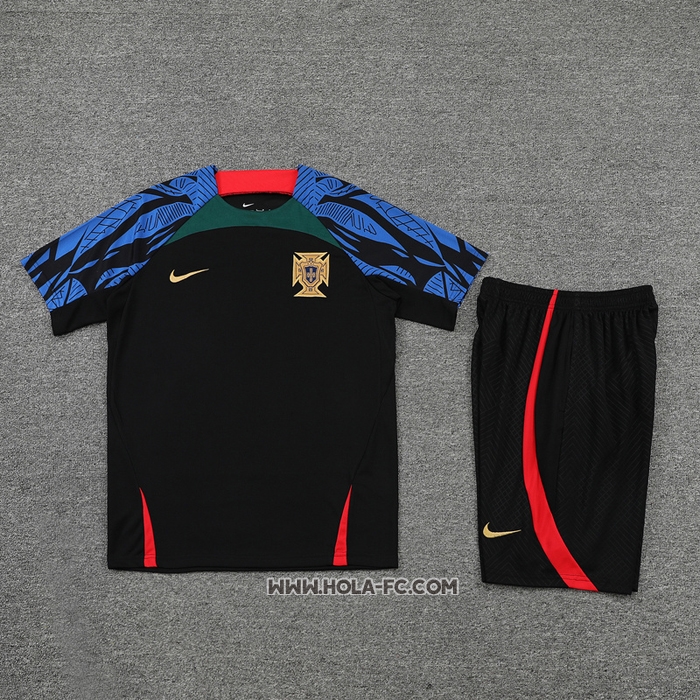 Chandal del Portugal 2022-2023 Manga Corta Negro - Pantalon Corto